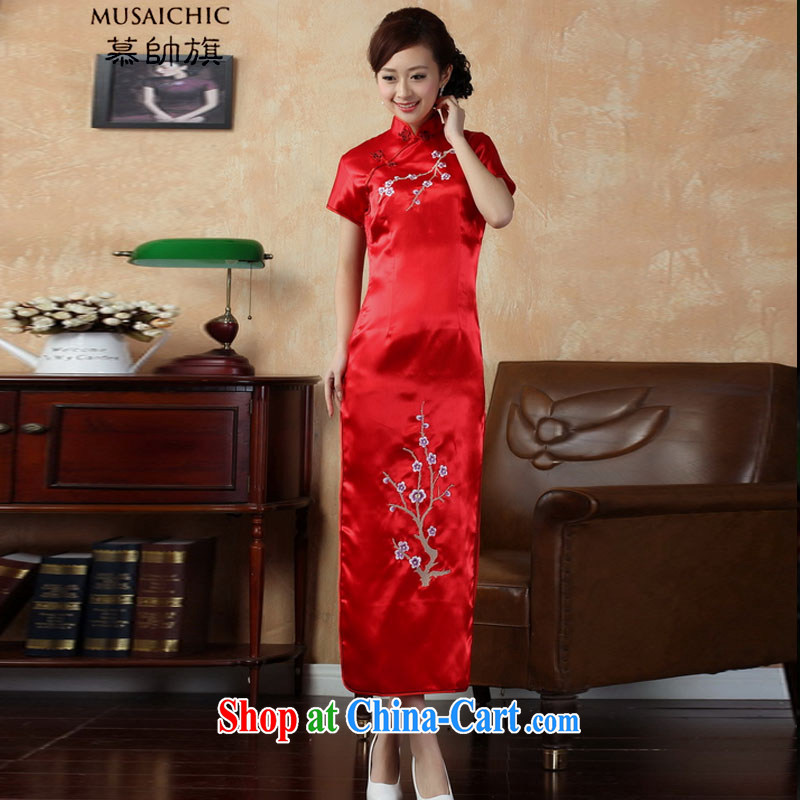 The handsome flag summer 2015 new cheongsam dress store large red 3405 XL