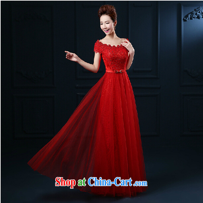2015 bridal high quality custom field shoulder bare chest straps spring wedding dresses red stylish banquet photography long dress champagne color XXL, pure bamboo love yarn, shopping on the Internet