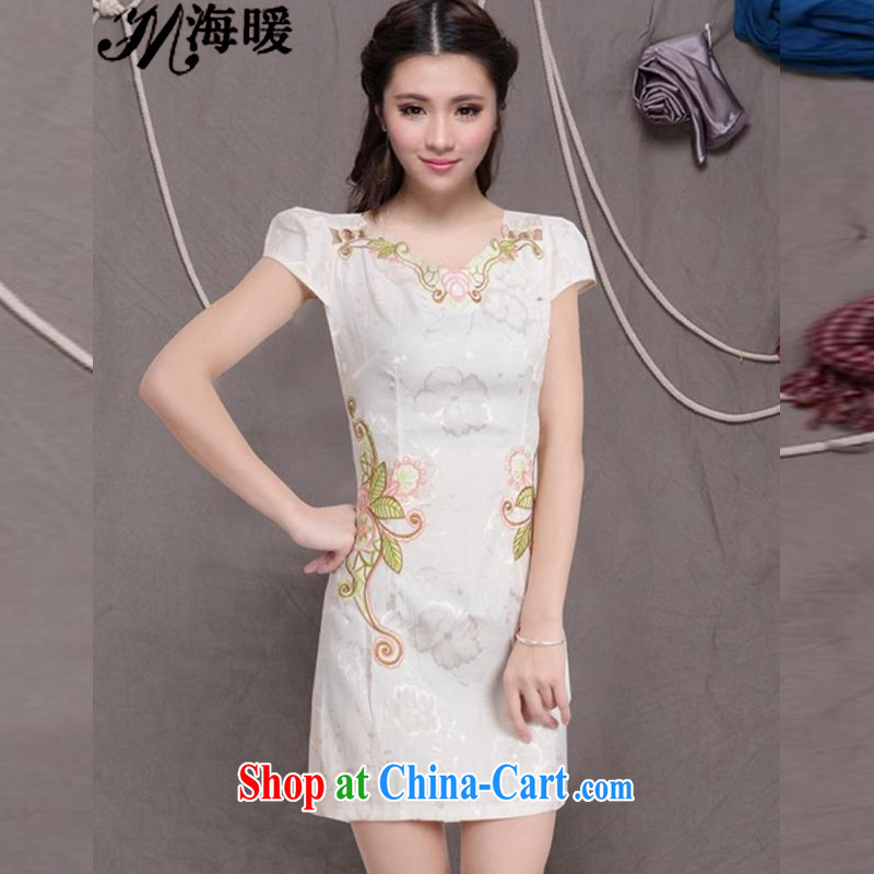 The warm 2015 cheongsam dress is also heart homes (light yellow XL, the warm, shopping on the Internet