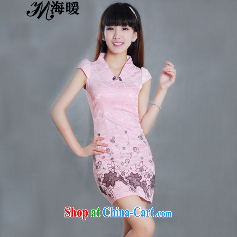 The warm 2015 cheongsam dress also heart homes pink XL