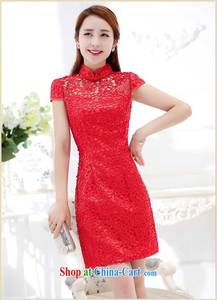 2015 summer new Korean fashion bridal toast clothing cheongsam dress female Red 1575 L pictures, price, brand platters! Elections are good character, the national distribution, so why buy now enjoy more preferential! Health