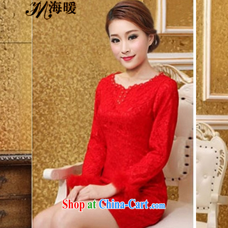 The warm 2015 cheongsam dress also heart homes red XXL, the warm, shopping on the Internet