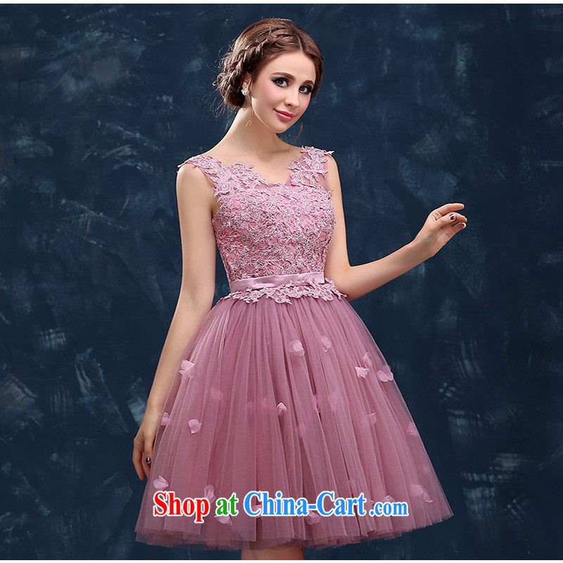 Evening Dress short, 2015 new wedding dresses summer double-shoulder V collar marriages served toast the wedding banquet female 豆沙 color will not do not switch so Balaam, shopping on the Internet