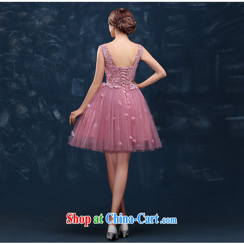 Evening Dress short, 2015 new wedding dresses summer double-shoulder V collar marriages served toast the wedding banquet female 豆沙 color will not do not switch so Balaam, shopping on the Internet