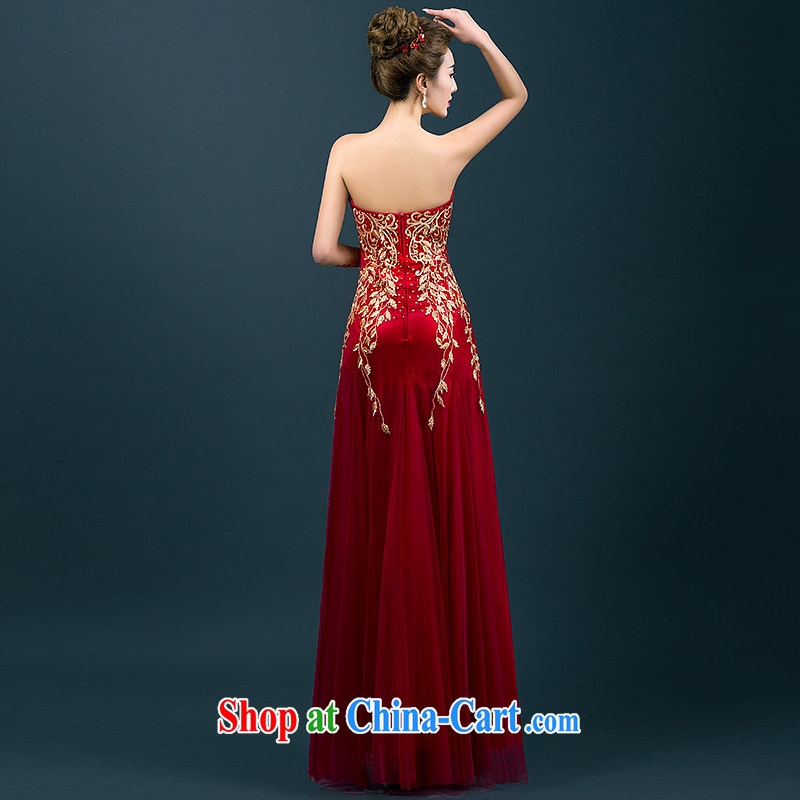 The Greek, Mona Lisa (XILUOSHA) bridal red wedding dress toast wiped his chest banquet dress 2015 New Year Long dresses, wine red XXL, the Greek Cypriot, Mona Lisa (XILUOSHA), online shopping