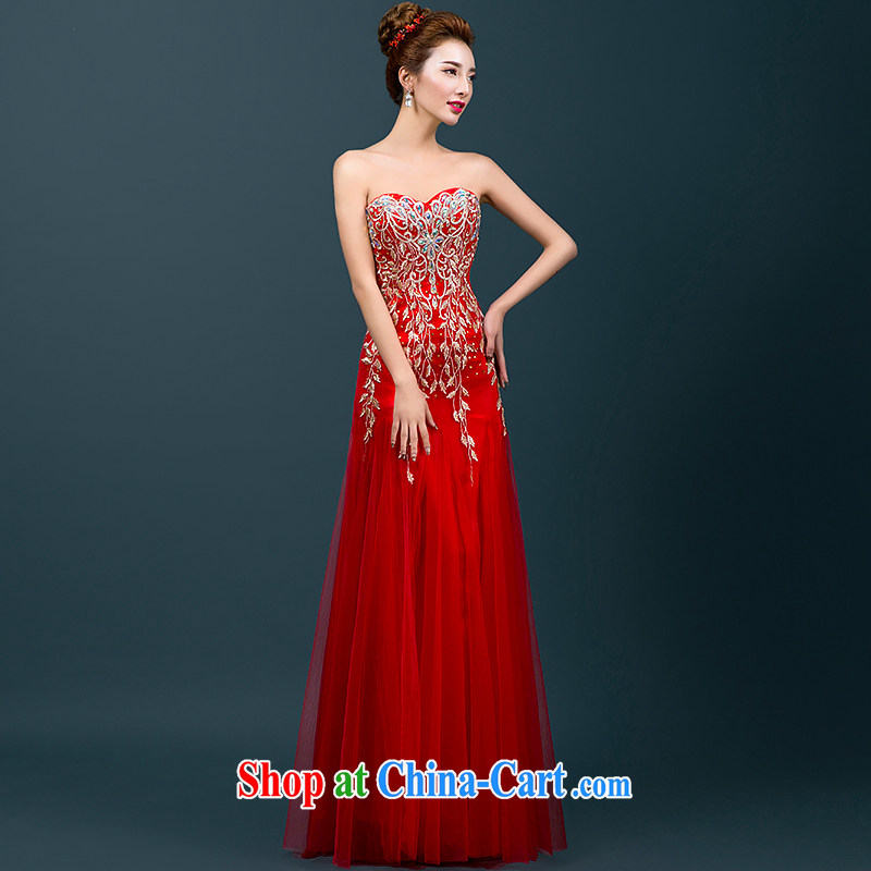 The Greek, Mona Lisa (XILUOSHA) bridal red wedding dress toast wiped his chest banquet dress 2015 New Year Long dresses, wine red XXL, the Greek Cypriot, Mona Lisa (XILUOSHA), online shopping