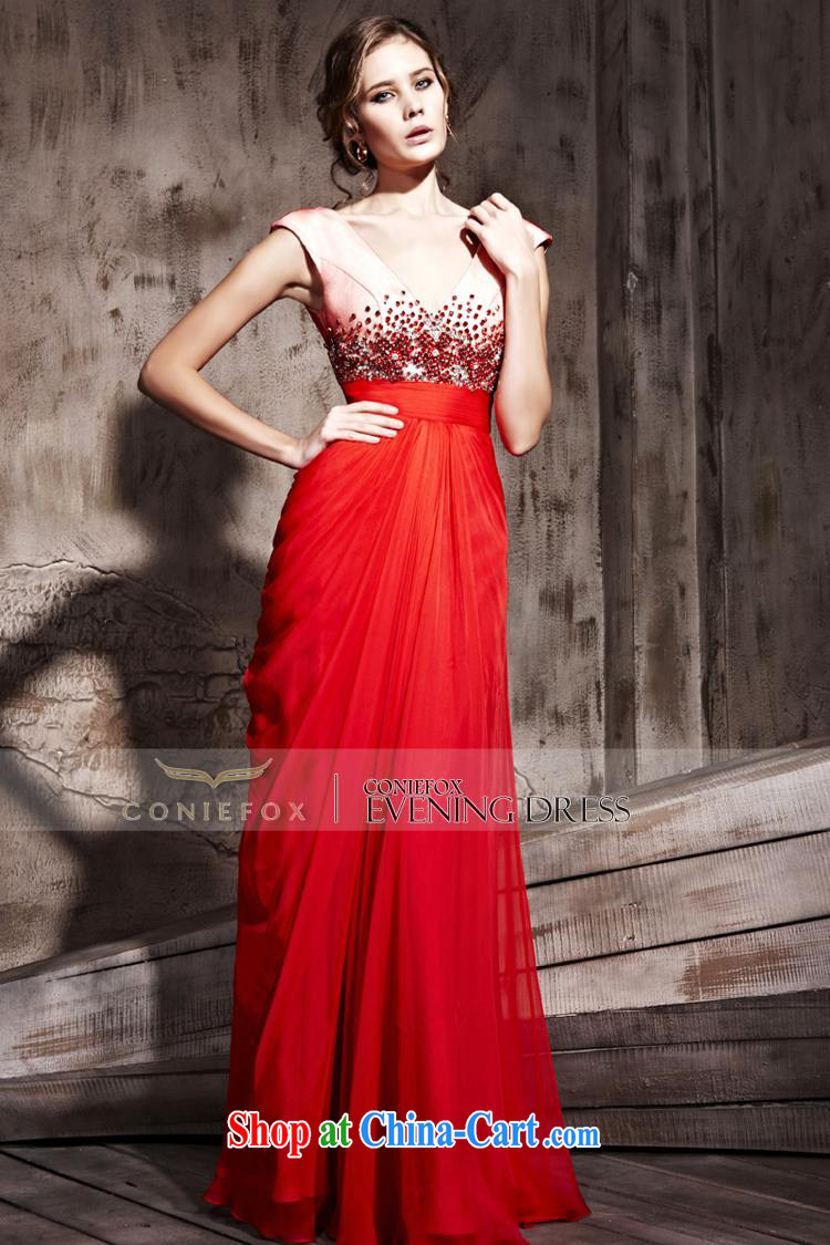 Creative Fox Evening Dress red long, deep sense V shoulders wedding dresses evening dress uniform toast classy, stylish and beauty bridal wedding dress 81,225 red XXL pictures, price, brand platters! Elections are good character, the national distribution, so why buy now enjoy more preferential! Health