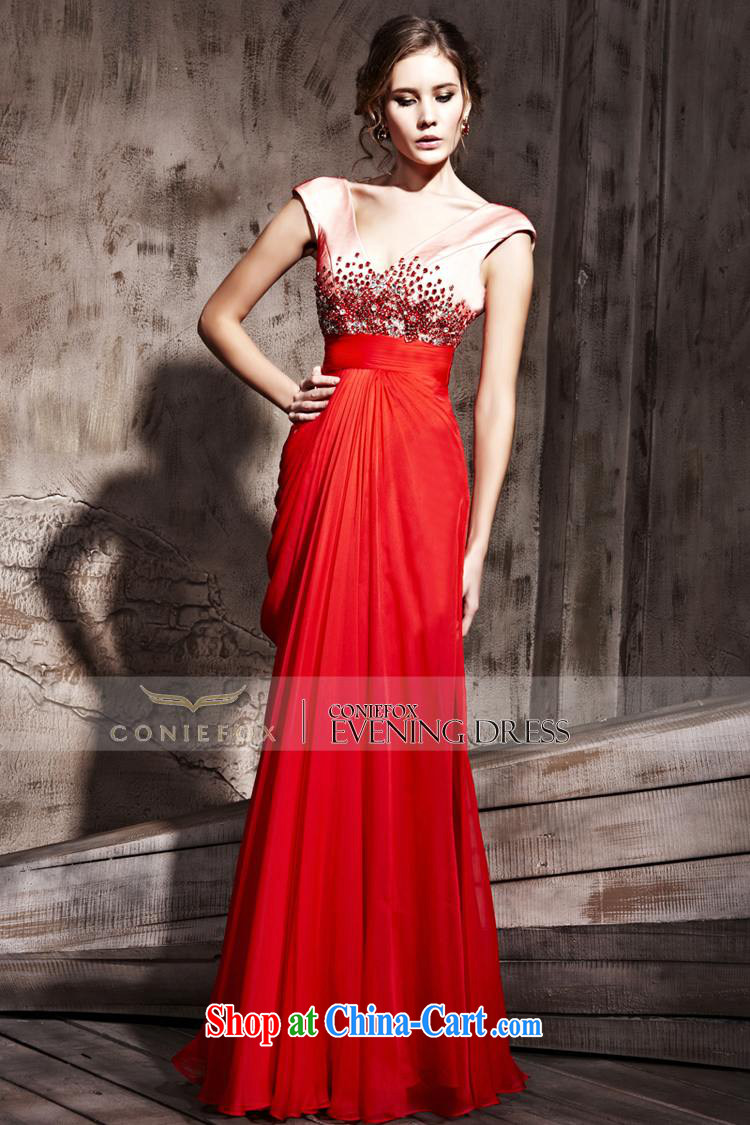 Creative Fox Evening Dress red long, deep sense V shoulders wedding dresses evening dress uniform toast classy, stylish and beauty bridal wedding dress 81,225 red XXL pictures, price, brand platters! Elections are good character, the national distribution, so why buy now enjoy more preferential! Health