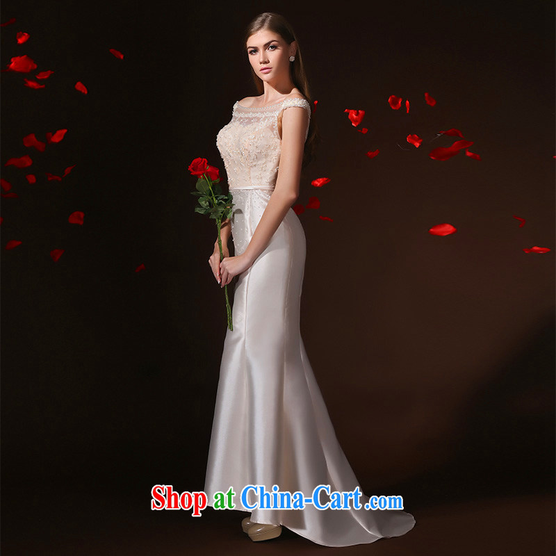 According to Lin Sha 2015 spring and summer new, wedding dress bridal Evening Dress beauty crowsfoot bridal toast serving champagne color XL, according to Lin, Elizabeth, and shopping on the Internet