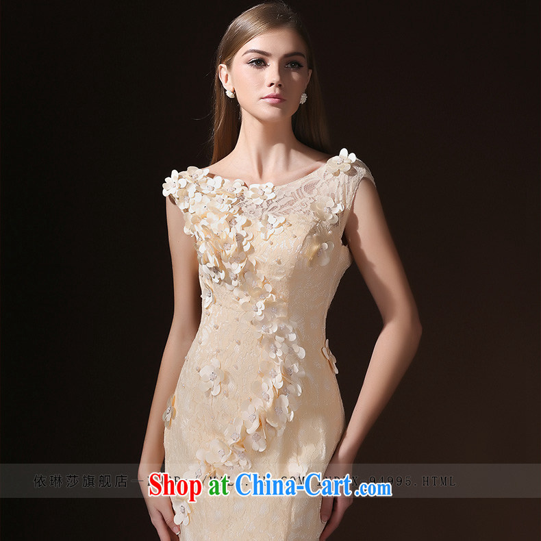 According to Lin Sa 2015 new crowsfoot dress long-tail marriages served toast marriage beauty bows dress champagne color XL pictures, price, brand platters! Elections are good character, the national distribution, so why buy now enjoy more preferential! Health