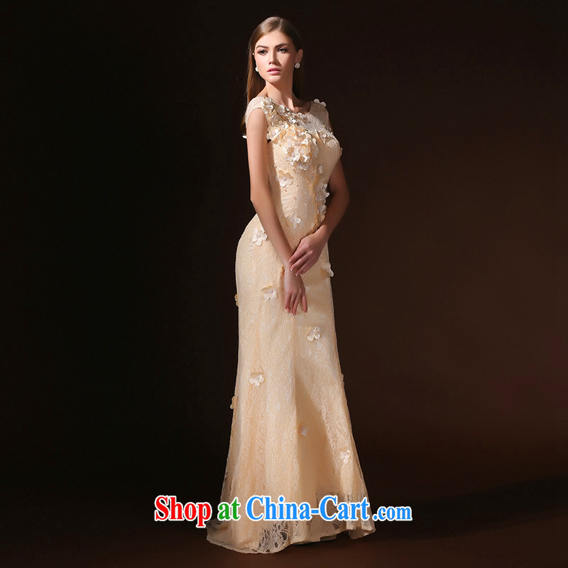 According to Lin Sa 2015 new crowsfoot dress long-tail marriages served toast marriage beauty bows dress champagne color XL, according to Lin, Elizabeth, and shopping on the Internet