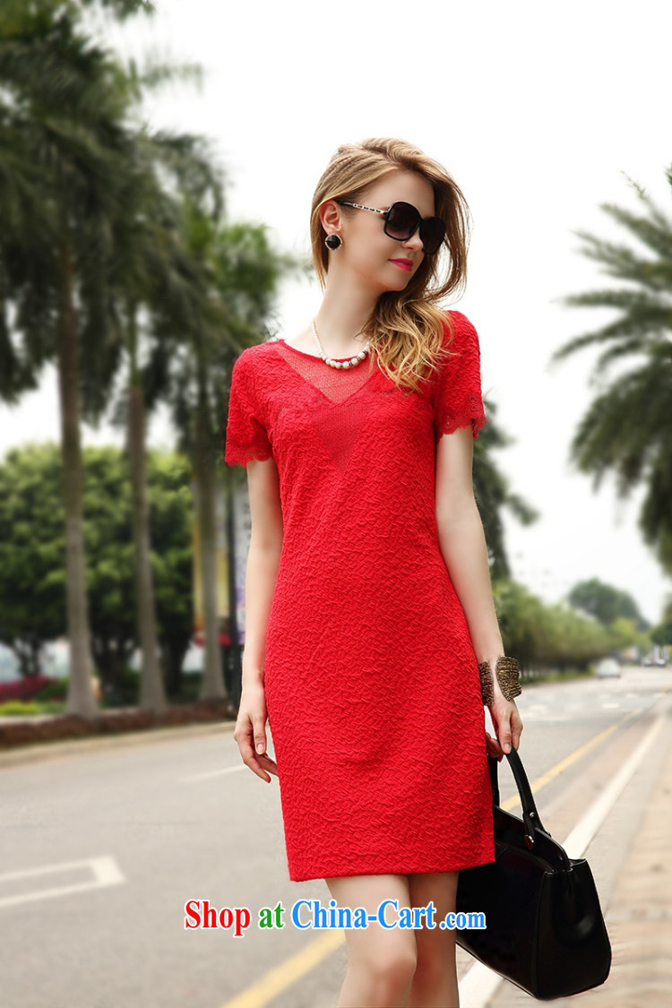 The Stephanie 2015 summer new female French lace sexy jacquard embroidery dresses small dress red XL pictures, price, brand platters! Elections are good character, the national distribution, so why buy now enjoy more preferential! Health