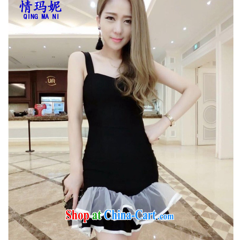 Love Princess Anne summer strap with double flouncing skirts at Merlion is cultivating graphics thin sleeveless dresses F 9611 white, code, and Princess Anne (QINGMANI), online shopping