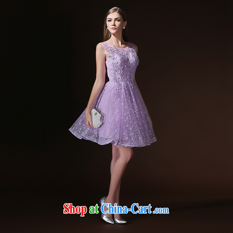 2015 new terrace back bridesmaid dresses clothing purple summer short sister dress bridal toast serving light purple L, according to Lin, Elizabeth, and shopping on the Internet