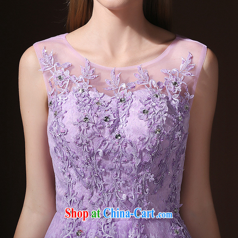 2015 new terrace back bridesmaid dresses clothing purple summer short sister dress bridal toast serving light purple L, according to Lin, Elizabeth, and shopping on the Internet