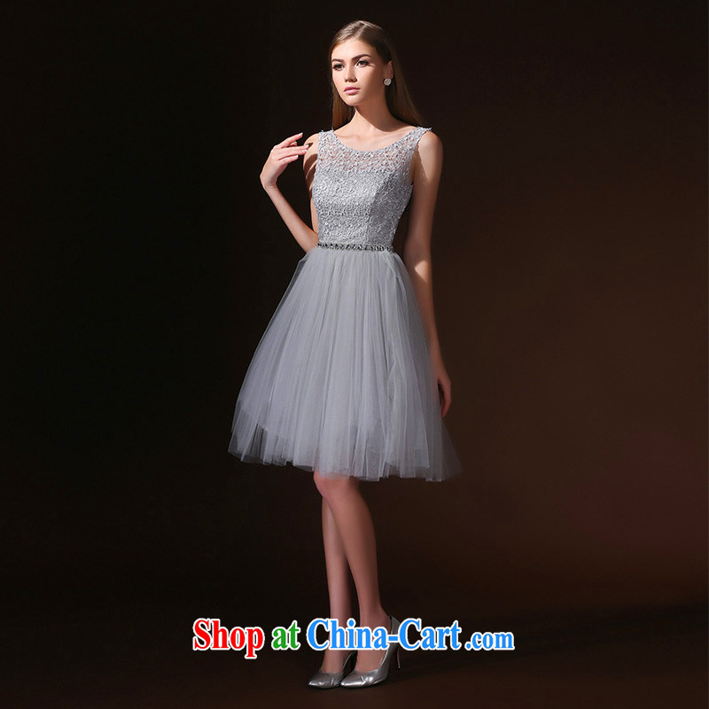 According to Lin Elizabeth new 2015 spring and summer long dress shoulders marriages served toast diamond jewelry bridesmaid dress light gray XL, according to Lin, Elizabeth, and shopping on the Internet