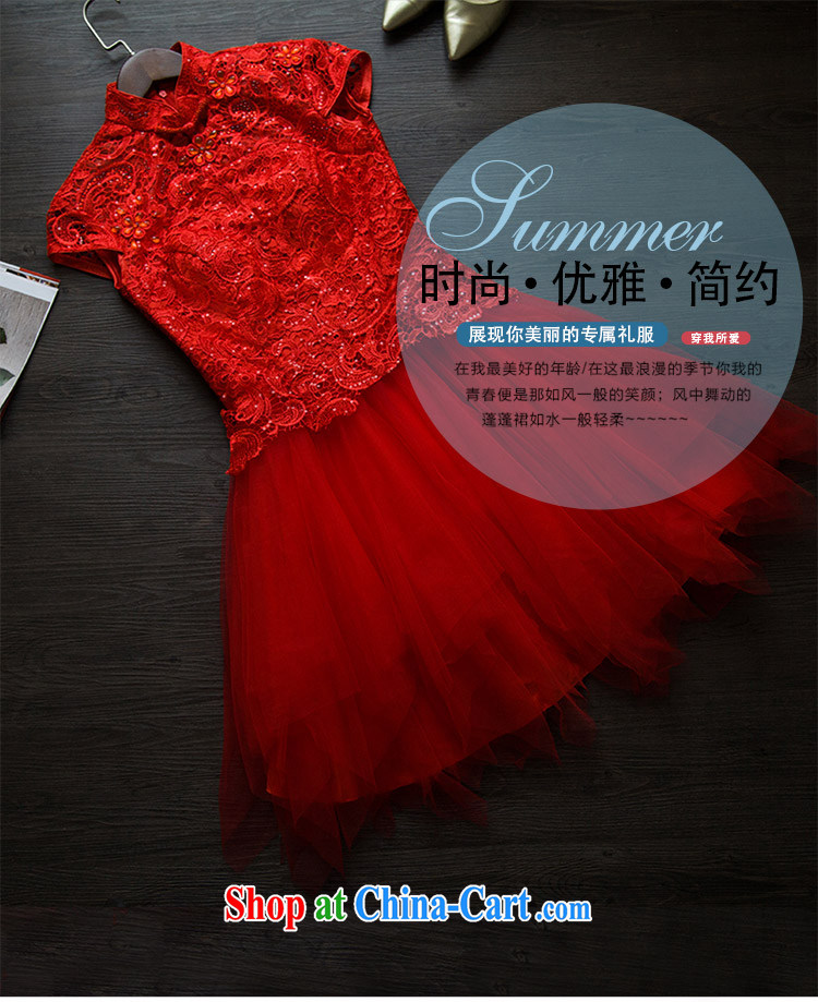 2015 new lace bows clothing Red Beauty dresses dresses wedding dresses summer shaggy short skirt, red M pictures, price, brand platters! Elections are good character, the national distribution, so why buy now enjoy more preferential! Health