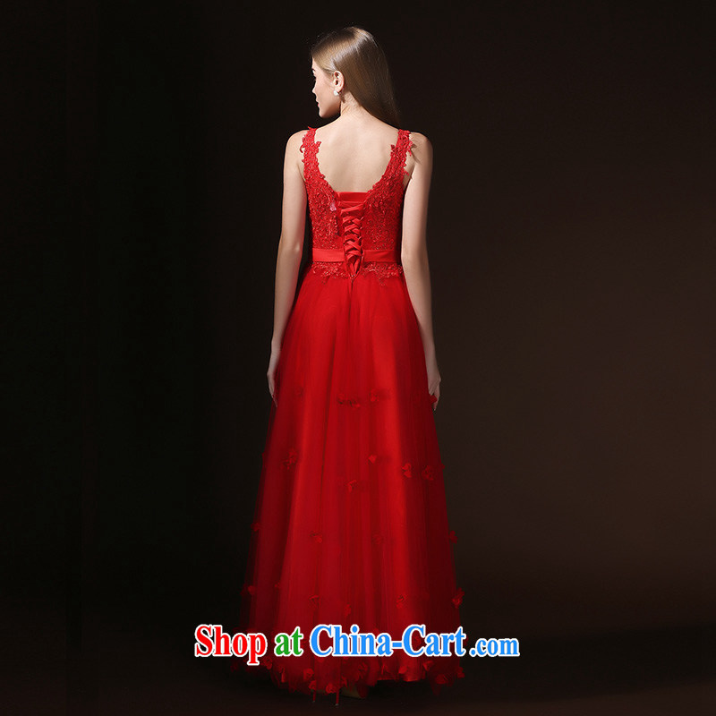 According to Lin Sa 2015 New Long Red Korean V collar bridal toast dress lace Evening Dress skirt female Red L, according to Lin, Elizabeth, and shopping on the Internet