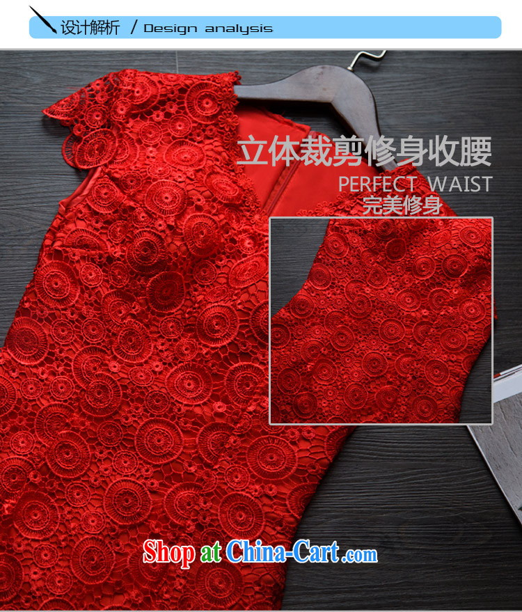 Bridal red wedding toast wedding clothes lace Chinese improved cultivation cheongsam dress summer 2015 New Red XXL pictures, price, brand platters! Elections are good character, the national distribution, so why buy now enjoy more preferential! Health