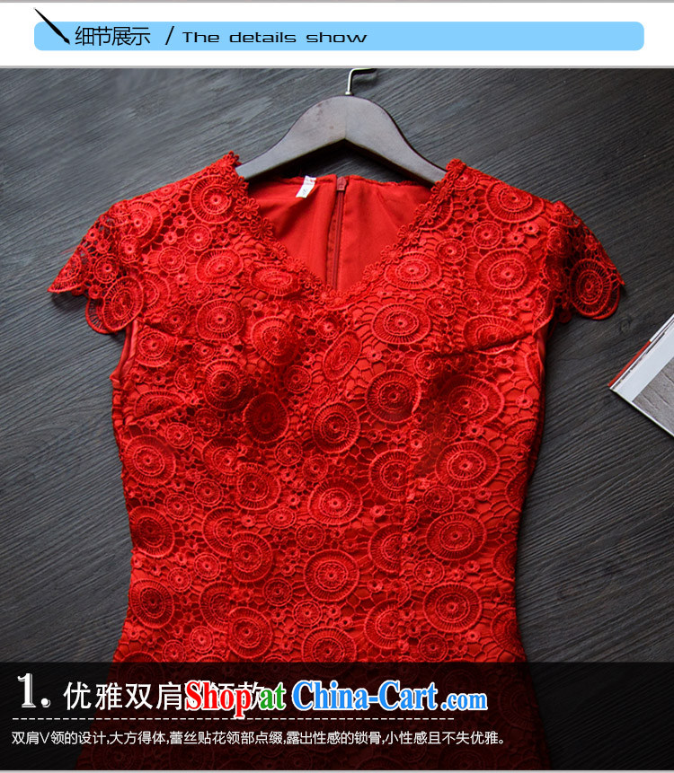 Bridal red wedding toast wedding clothes lace Chinese improved cultivation cheongsam dress summer 2015 New Red XXL pictures, price, brand platters! Elections are good character, the national distribution, so why buy now enjoy more preferential! Health