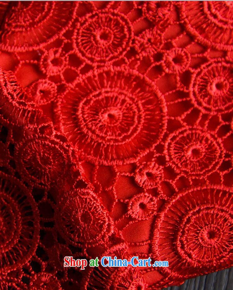 Bridal red wedding toast wedding clothes lace Chinese improved cultivation cheongsam dress summer 2015 New Red XXL pictures, price, brand platters! Elections are good character, the national distribution, so why buy now enjoy more preferential! Health