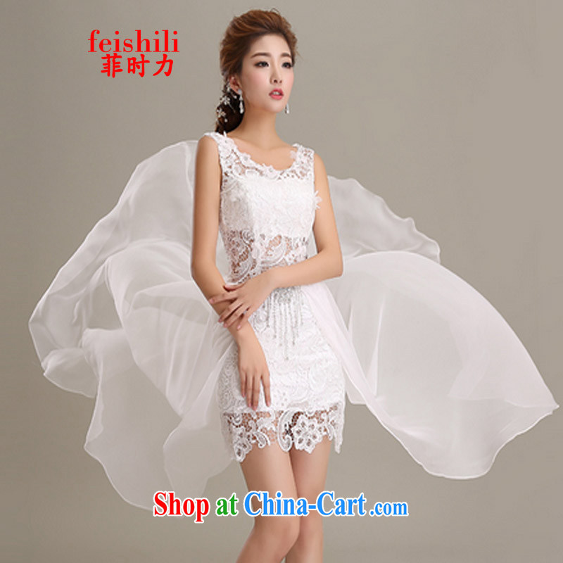 When our sin 2015 aura-tail lace Evening Dress dresses FF - 2 F - D08_ 3088 white M, when force (feishili), online shopping