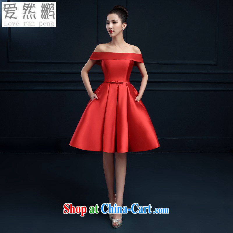Love, Norman field shoulder banquet dress 2015 new short Evening Dress summer dress party girl bride toast served red wine red customers to size. Does not support returning to love so Pang, and shopping on the Internet