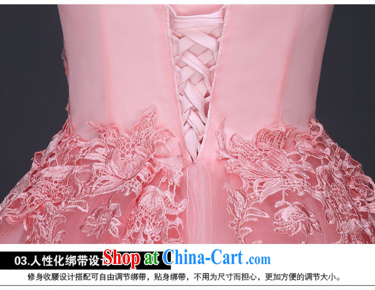 2015 new banquet dress short shaggy dress pink bridal toast clothing bridesmaid summer uniform tie lace pink XL pictures, price, brand platters! Elections are good character, the national distribution, so why buy now enjoy more preferential! Health