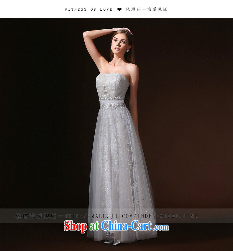 According to Lin Sha high-end custom Smoke Gray bare chest dress bride wedding toast serving birthday dinner long evening dress gray M pictures, price, brand platters! Elections are good character, the national distribution, so why buy now enjoy more preferential! Health