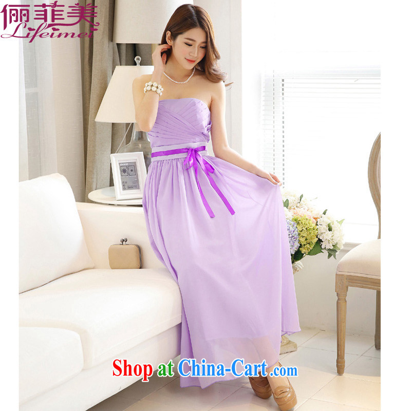 The package mail stylish simplicity and bare chest shoulder high waist with stars, snow-woven bridesmaid dresses the dresses purple long, bring about Philippines and the United States, shopping on the Internet