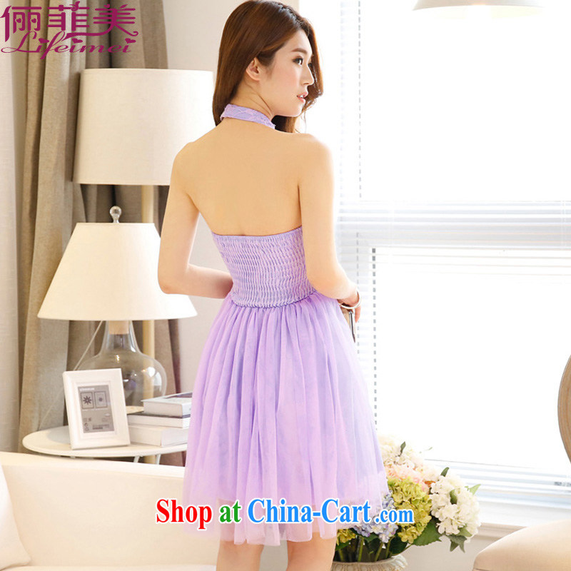 The package mail stylish ScarfÂ bare shoulders fluoroscopy Web yarn sexy lovely Princess dress bridesmaid dresses the dresses purple L, facilitating Philippines and the United States, shopping on the Internet