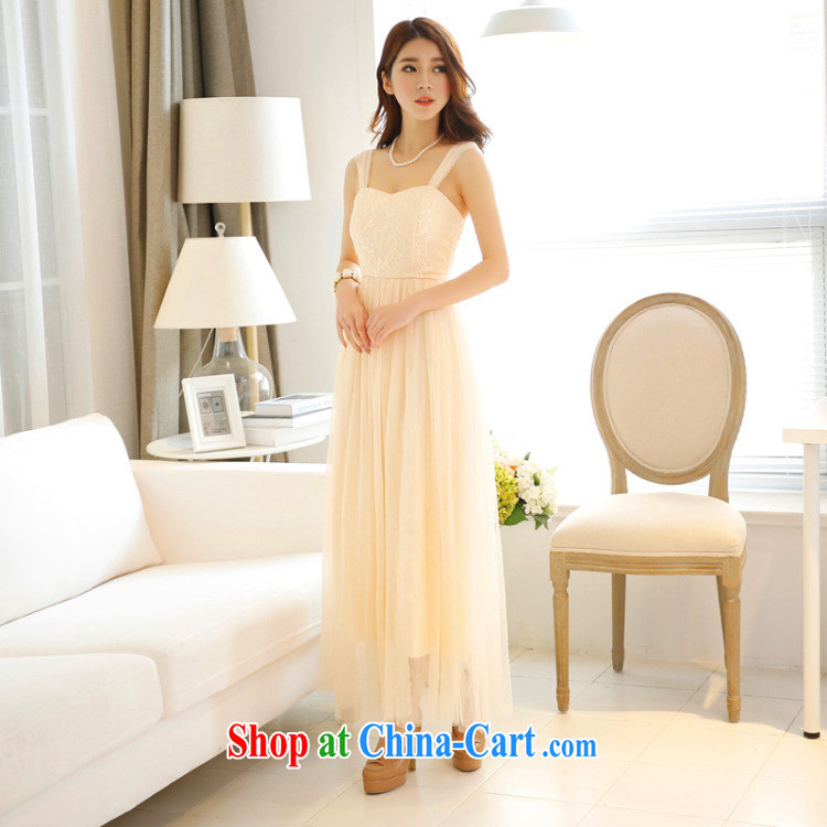 The package-style shoulders Korean style lady Web yarn Princess dress with her sister dress Evening Show dresses champagne color long pictures, price, brand platters! Elections are good character, the national distribution, so why buy now enjoy more preferential! Health