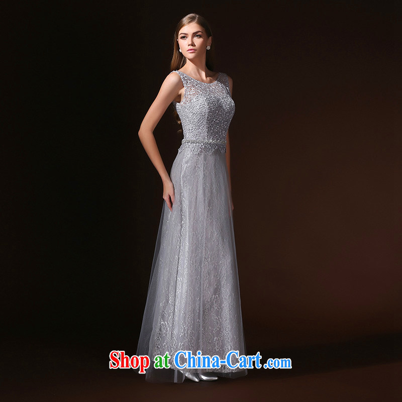 According to Lin Elizabeth new 2015 spring and summer long dress shoulders marriages served toast diamond jewelry bridesmaid dress gray XL, according to Lin, Elizabeth, and shopping on the Internet
