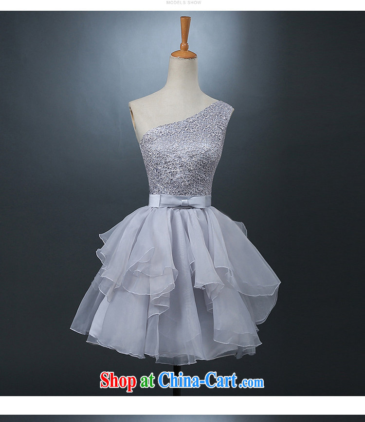 Evening Dress short summer 2015 new wedding dresses gray single shoulder bridesmaid serving small dress banquet evening dress female former short long S pictures, price, brand platters! Elections are good character, the national distribution, so why buy now enjoy more preferential! Health