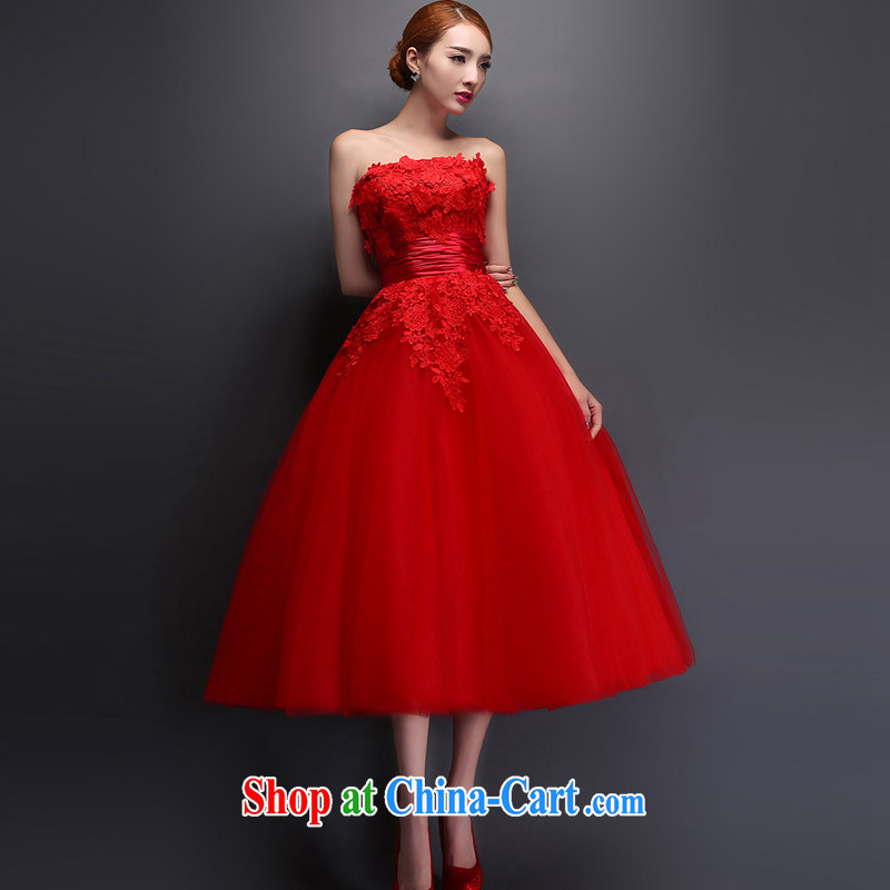 Married Love Mary Magdalene chest wedding dresses new 2015 spring and summer red lace long marriages served toast short evening dress red XXL, married love, shopping on the Internet