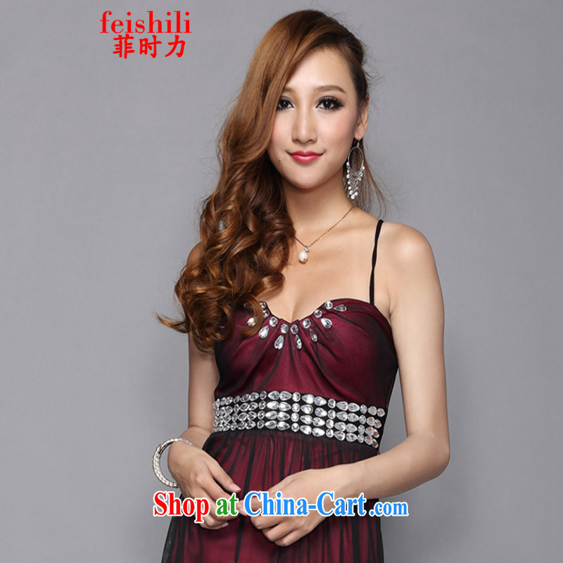 When Donald Rumsfeld, 2015 sense of cultivating the strap cross-back with name-yuan dress XJM - 5 FZE 082, 1335 purple are code, when force (feishili), online shopping