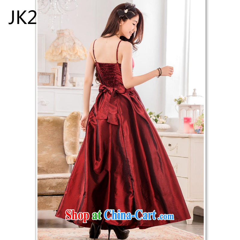 2 JK stylish evening show the large long evening dress code the dress 9734 wine red XXXL, JK 2. YY, shopping on the Internet