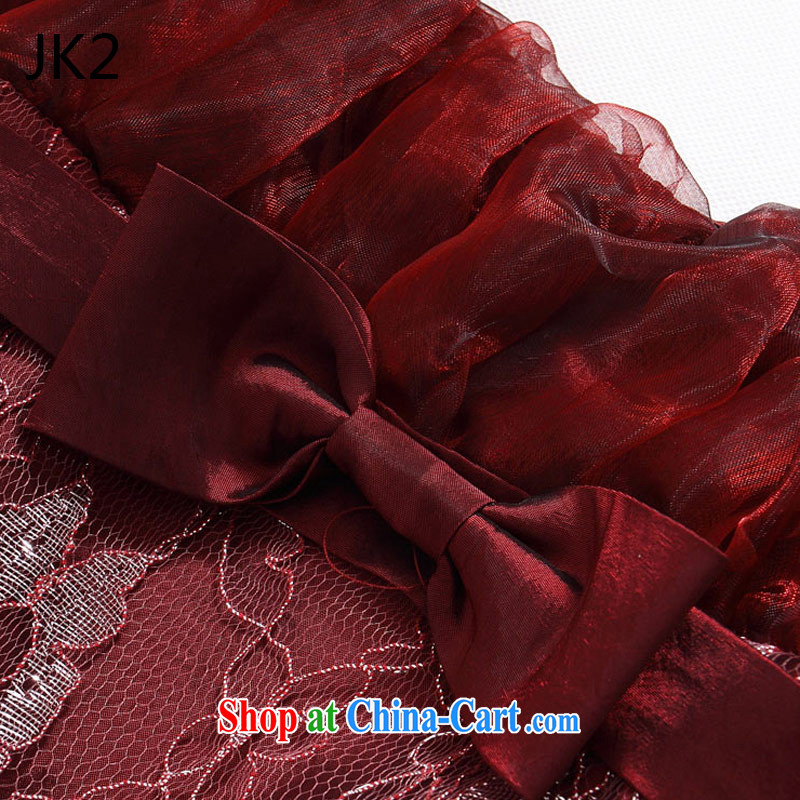 2 JK stylish evening show the large long evening dress code the dress 9734 wine red XXXL, JK 2. YY, shopping on the Internet
