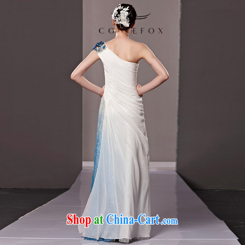Creative Fox Evening Dress elegance, shoulder-length, banquet dress the annual dress Exhibition will stage a serving ethnic wind dress skirt 81,120 white L, creative Fox (coniefox), shopping on the Internet