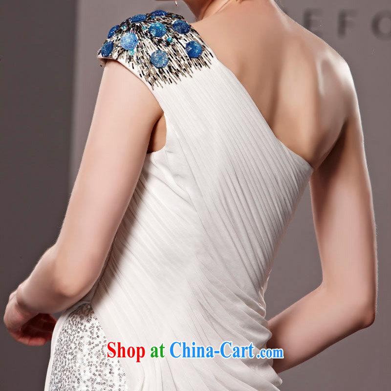 Creative Fox Evening Dress elegance, shoulder-length, banquet dress the annual dress Exhibition will stage a serving ethnic wind dress skirt 81,120 white L, creative Fox (coniefox), shopping on the Internet