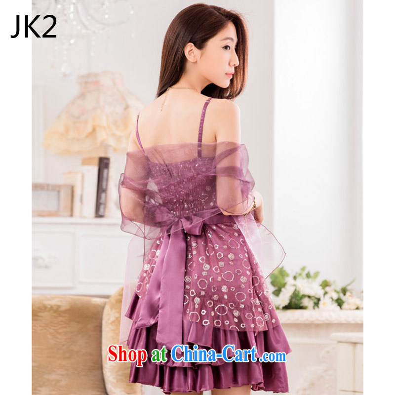2 JK evening show the Evening dress, bow-tie straps small dress (large silk scarf) 9838 purple XXXL, JK 2. YY, shopping on the Internet