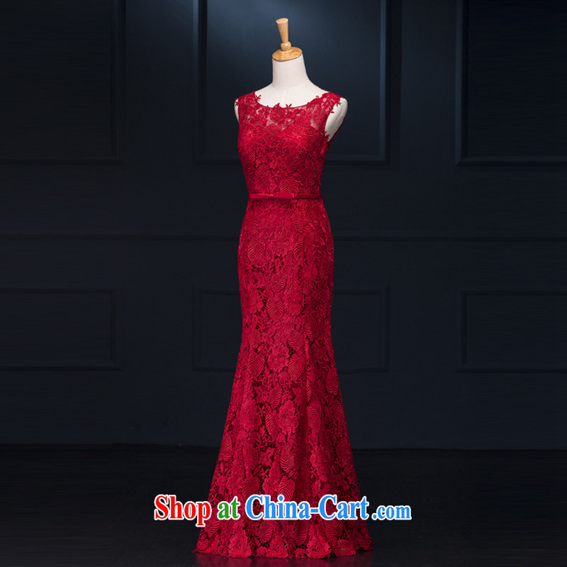 It is not the JUSERE high-end wedding dresses festive Red Cross Society of China won a toast service dress uniform performances hosted service lace sleeveless alignment to cultivating graphics thin red tailored, by no means, that, on-line shopping