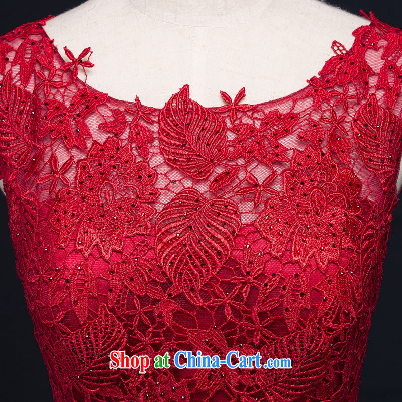 It is not the JUSERE high-end wedding dresses festive Red Cross Society of China won a toast service dress uniform performances hosted service lace sleeveless alignment to cultivating graphics thin red tailored, by no means, that, on-line shopping