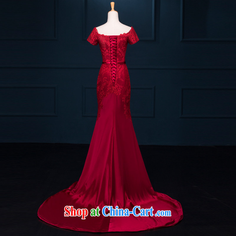 is by no means a JUSERE high-end wedding dresses festive Red Cross Society of China won a toast service dress uniforms the uniform lace stamp small-tail red tailored, is by no means set, online shopping