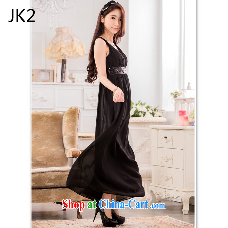 2 JK stylish evening dress nails pearl river terrace shoulder the hem length, the dress code dress 9635 black XXXL, JK 2. YY, shopping on the Internet
