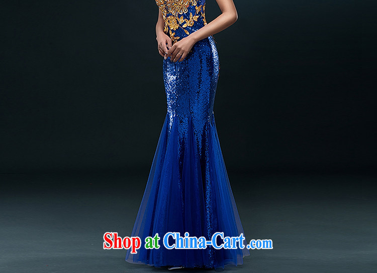 The Greek, Mona Lisa (XILUOSHA) banquet dress 2015 New Long crowsfoot beauty evening dress summer marriages served toast moderator dress blue XXL pictures, price, brand platters! Elections are good character, the national distribution, so why buy now enjoy more preferential! Health