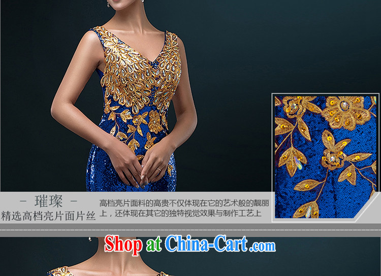 The Greek, Mona Lisa (XILUOSHA) banquet dress 2015 New Long crowsfoot beauty evening dress summer marriages served toast moderator dress blue XXL pictures, price, brand platters! Elections are good character, the national distribution, so why buy now enjoy more preferential! Health