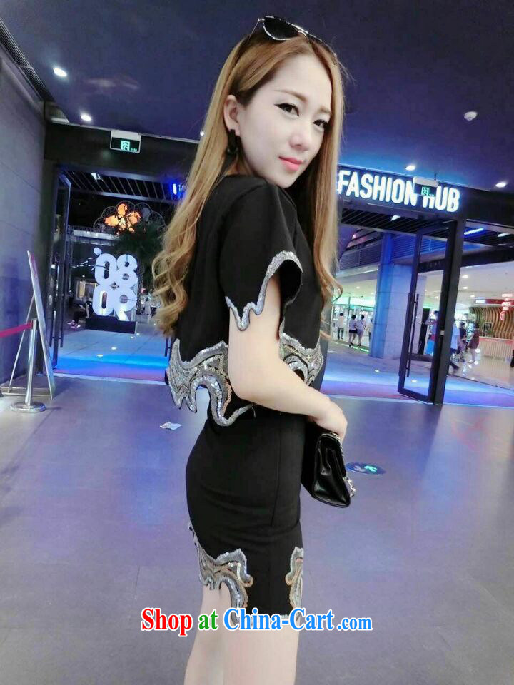 Name Yuan sexy style, wavy embroidery, T-shirt body skirt Two Piece Set with 704 black are code pictures, price, brand platters! Elections are good character, the national distribution, so why buy now enjoy more preferential! Health