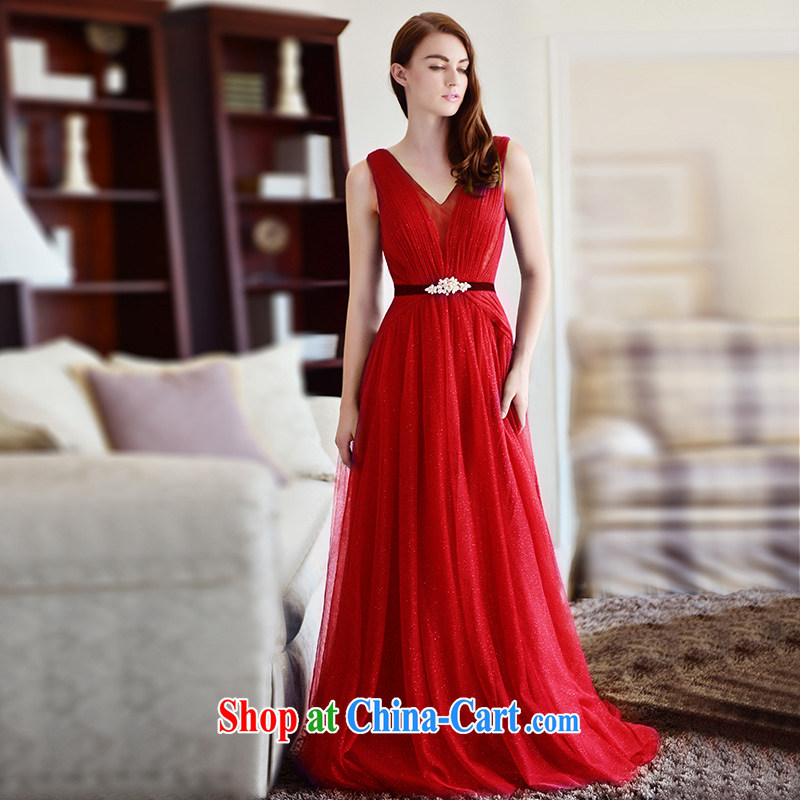 Garden wedding dresses summer 2015 new marriages dress V for long-serving toast wedding banquet L 369 red elegant edition tail 30 165 - S, garden, shopping on the Internet