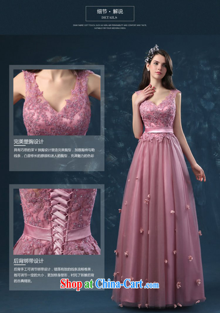 2015 new dual-shoulder V collar floral dress bridal toast serving long high-end bridesmaid clothing dresses summer pink XXL (graphics thin dress) pictures, price, brand platters! Elections are good character, the national distribution, so why buy now enjoy more preferential! Health
